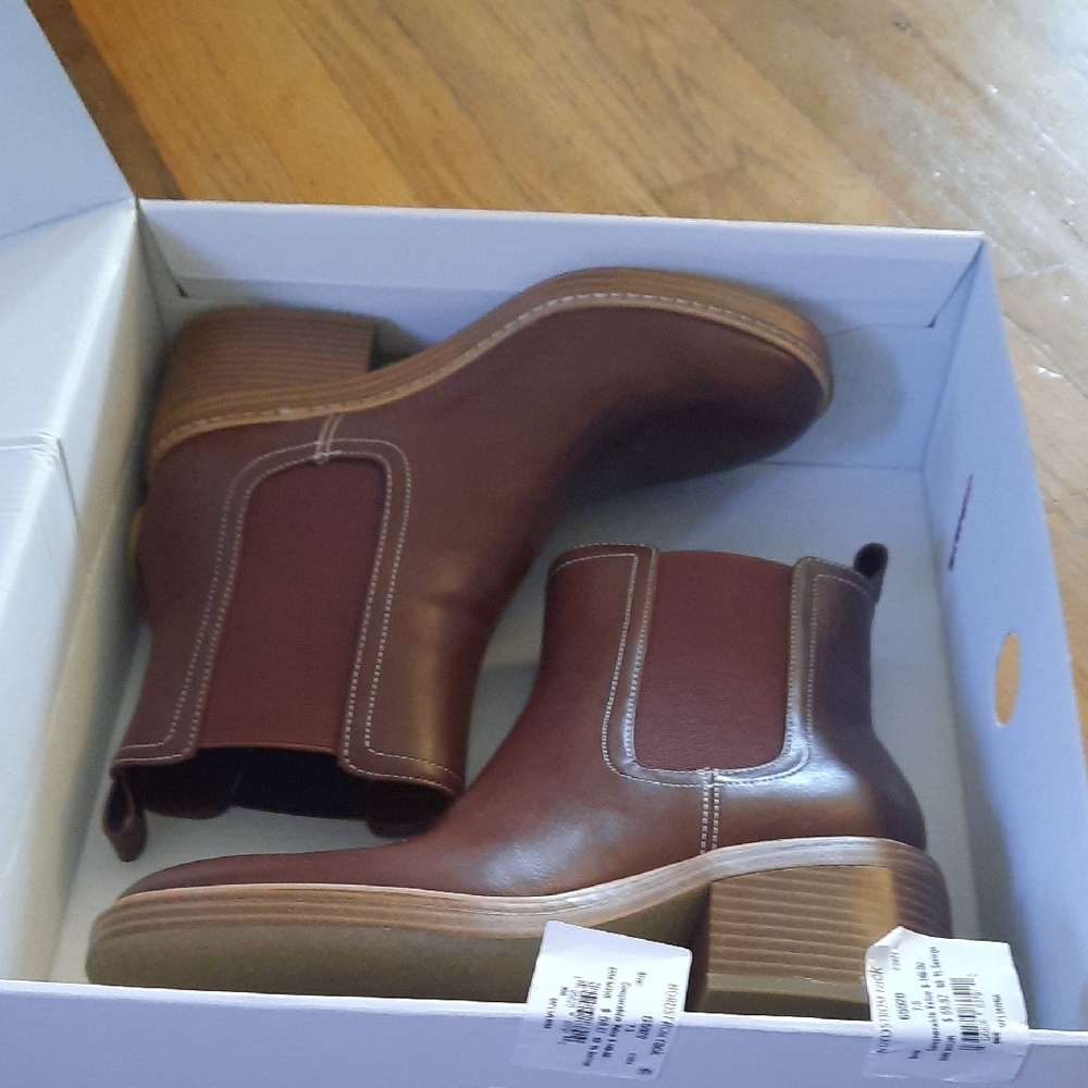 Marc Fisher Stacked Heel Ankle Chelsea Boots